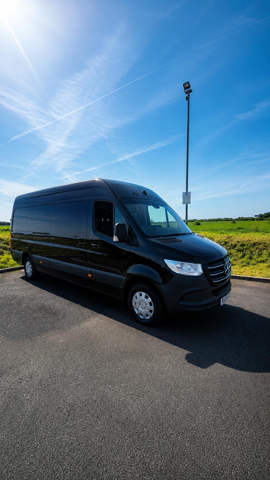 BatWest long-base Mercedes Sprinter available for haulage and removals in Gloucestershire